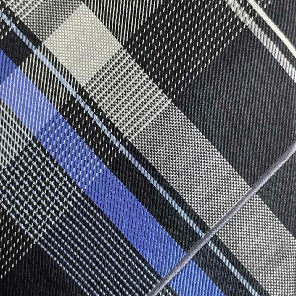 Michael Michael Kors Designer‎ Necktie Black Blue Silver Plaid